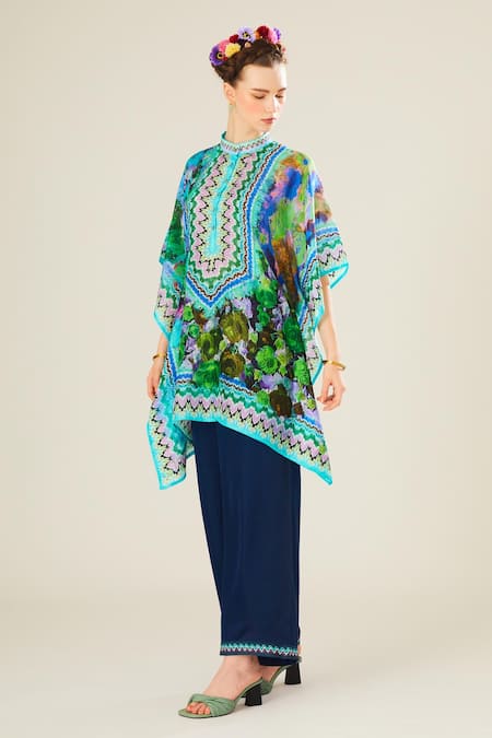 Rajdeep Ranawat Manju Floral Pattern Poncho Top 