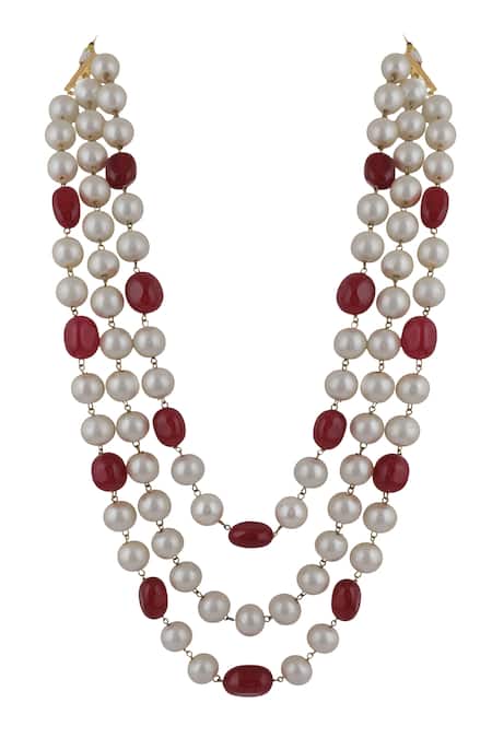 Riana Jewellery Contrast Beaded Layered Mala 