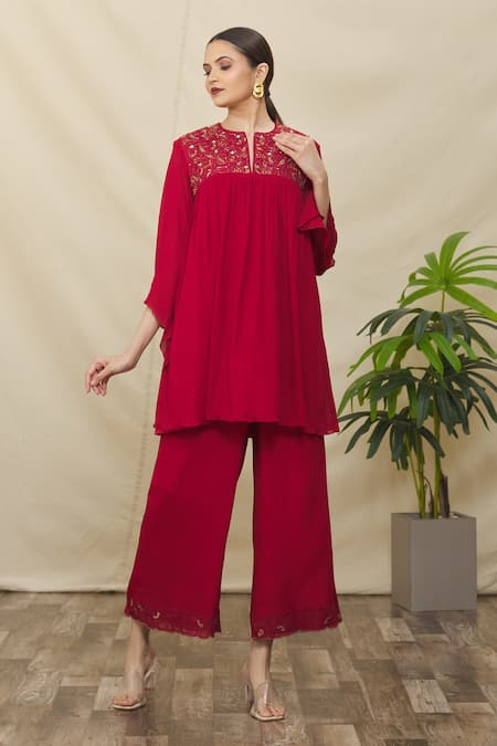 Samyukta Singhania Pleated Short Tunic & Pant Set 