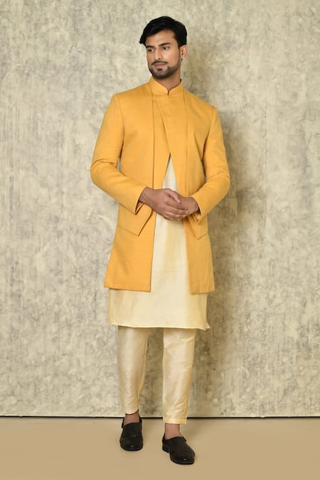 Aryavir Malhotra Asymmetric Layered Bandhgala Set 