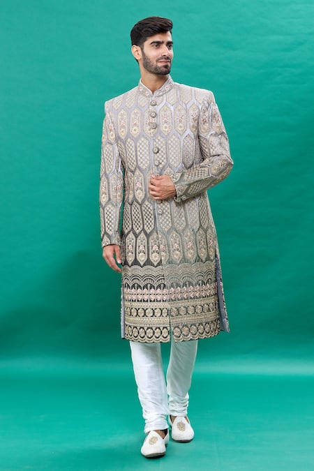 RNG Safawala Ombre Embroidered Sherwani Set 