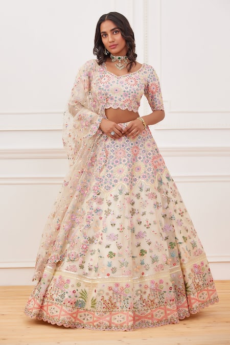 Yellow Baby Pink Multi Color Embroidery Exclusive Wear Lehenga Choli  Wholesale