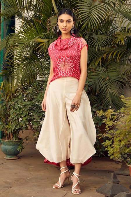Twenty Nine Bandhani Pattern Asymmetric Top 