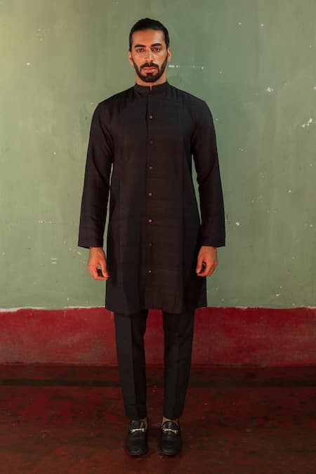 Artless The Night Sky Band Collar Kurta Set 