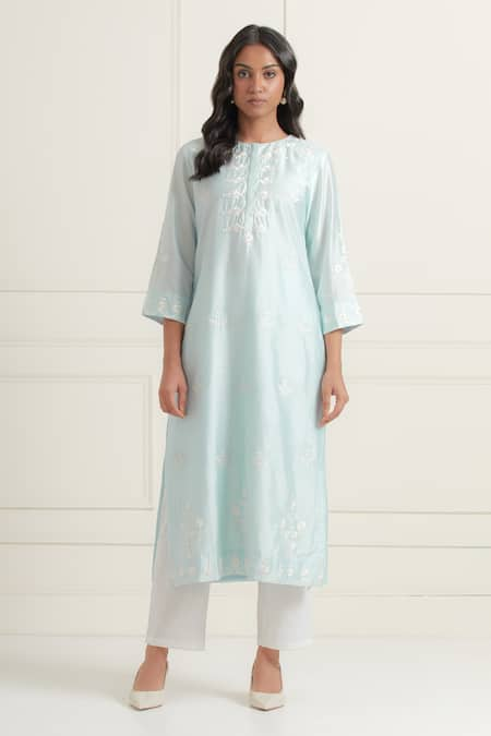 Ikshita Choudhary Chanderi Silk Full Sleeve Kurta With Pant 