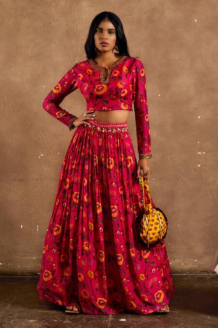 Label Kinjal Modi Cotton Silk Printed Lehenga Set