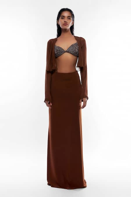 Deme by Gabriella Cropped Cover Up & Fitted Skirt Set 