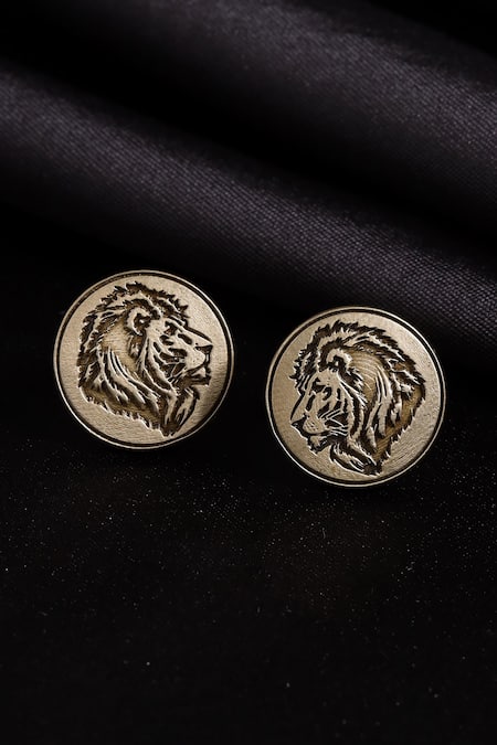 Antique Gold Brass Calm Cheetah Cufflinks With Lapel Pin Design by Cosa  Nostraa at Pernia's Pop Up Shop 2024