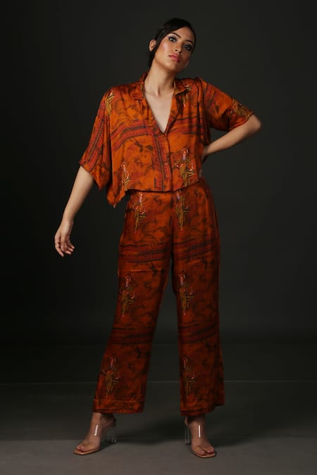 Ekastories Kathputli Print Resort Shirt & Pant Set 