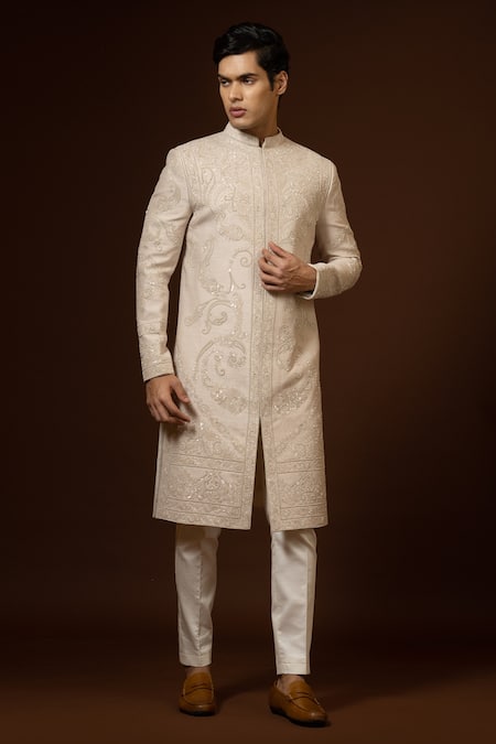 Paarsh Silk Vintage Embroidered Sherwani Set 