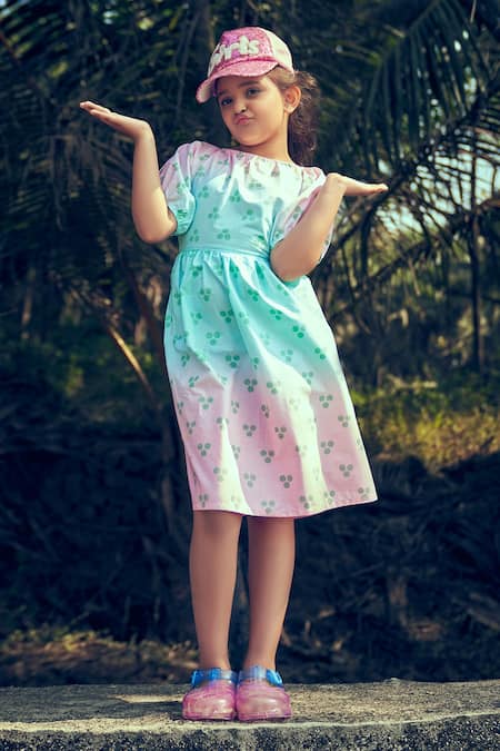 Unomatch Kids Girls Big Polka Dots Dress