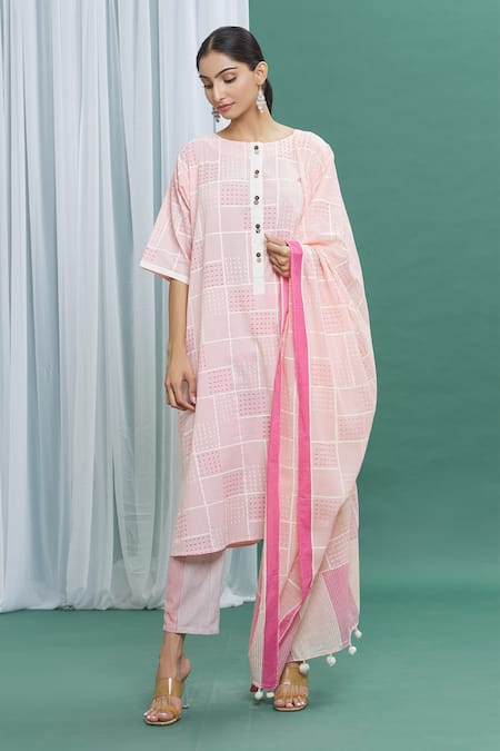 BANANA labs Hand Printed Kurta Set 