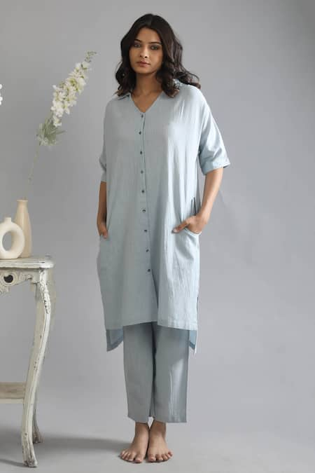 KHAT Pocketed Shirt Kurta & Pant Set 