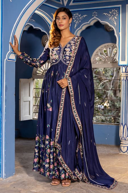 Suruchi Parakh Cutdana & Sequin Embroidered Anarkali With Dupatta 