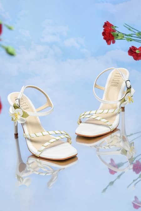 House of Prisca White Lily High Pencil Heels