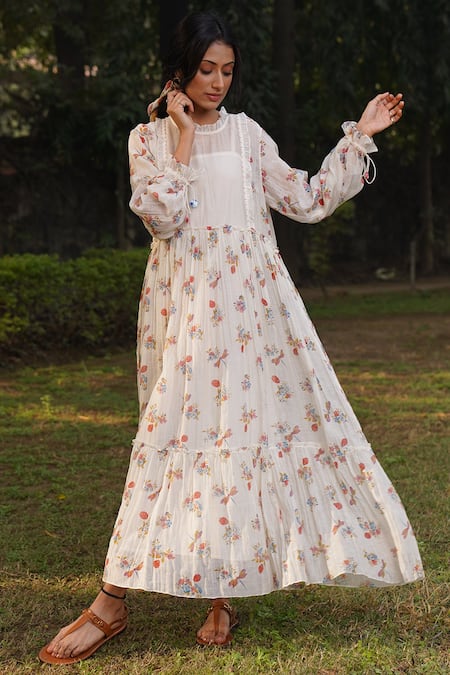 Dhaari Hand Painted Tiered Dress 