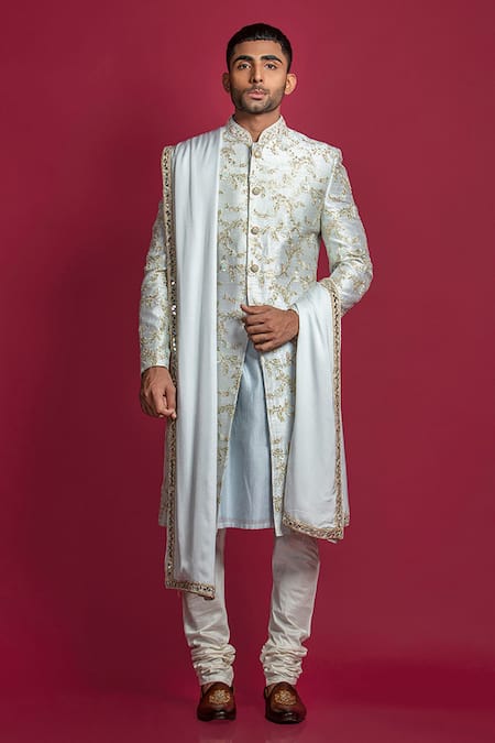 Jayesh Shah Zardosi & Resham Hand Embroidered Sherwani Set 