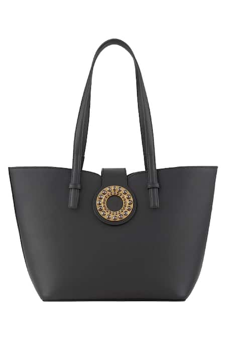 Aranyani Black Embellished Gemstone Tote Bag