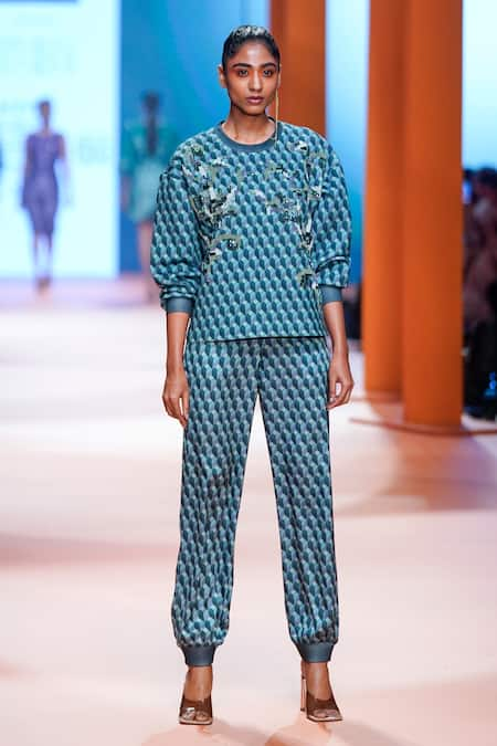 Pankaj & Nidhi Dawn Embellished Sweatshirt And Sweatpant Set 