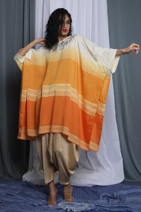 Krishna Mehta Shaded Cape Tunic 