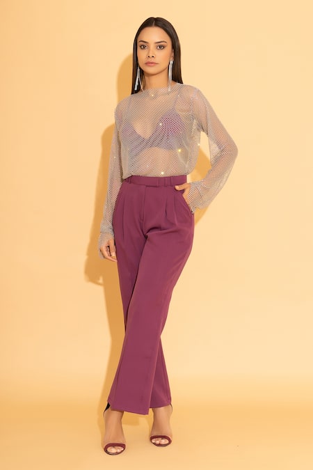 Torqadorn Rhinestone Mesh Top 