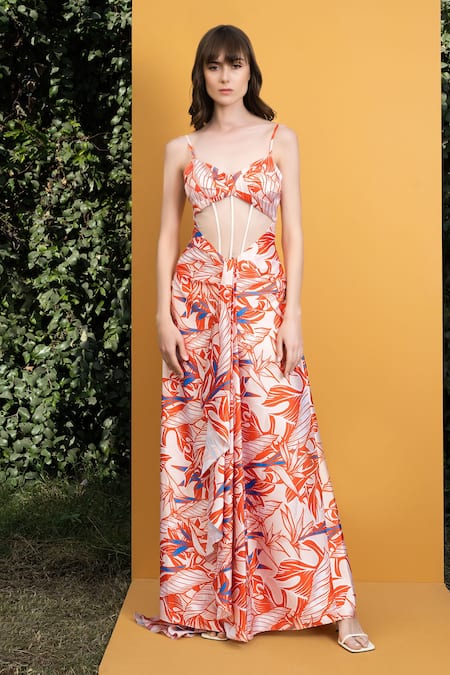 Mandira Wirk Resort Willow Print Strappy Dress 