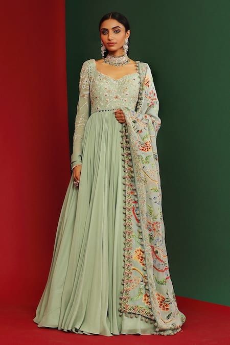 Mahima Mahajan Urwa Long Anarkali With Floral Print Dupatta 