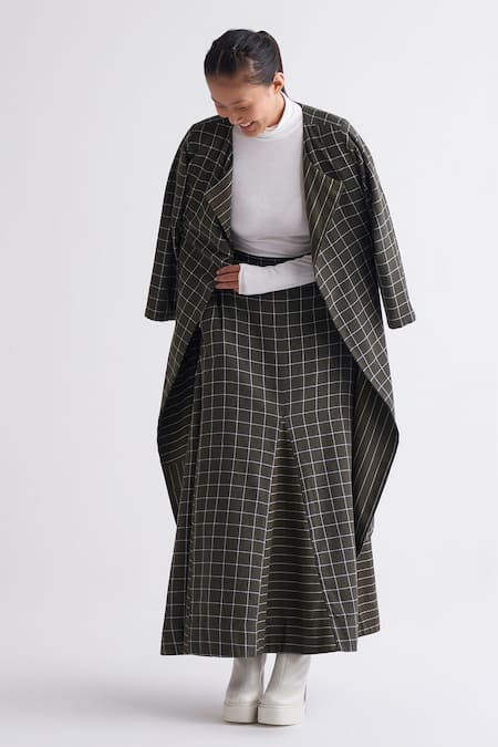 Three Green Collared Striped Reversible Overlay 