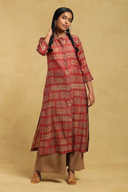 Ritu Kumar Glitch Print Button Down Kurta 