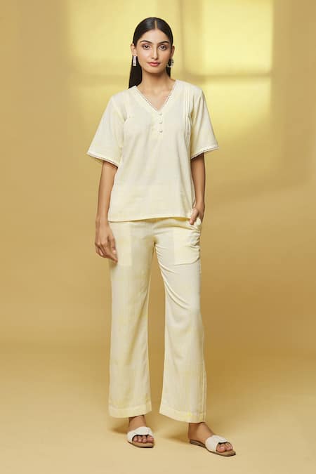 Kalakaari By Sagarika Stripe Print Top & Pant Set 