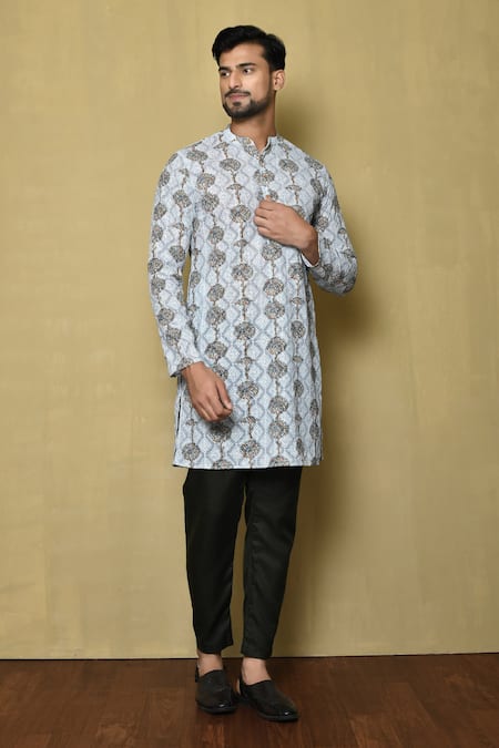 Samyukta Singhania Tree Pattern Kurta & Black Pant Set 