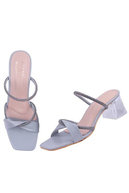 Sam Edelman Yaro Pebble Grey Block Heel Ankle Strap Open Toe Heeled Sandals  (Pebble Grey, 9) - Walmart.com