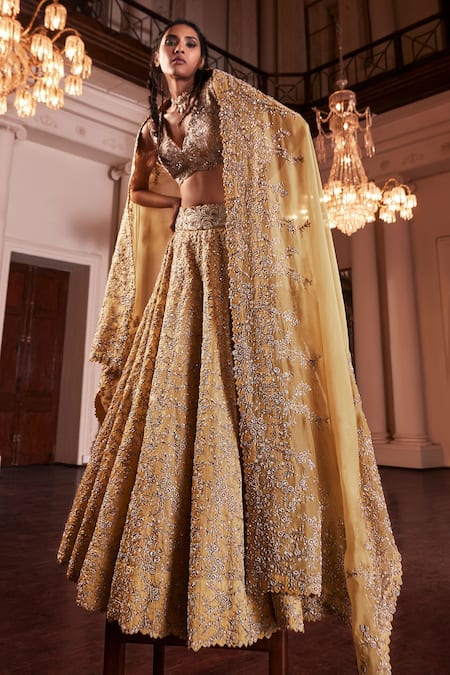 Mrunalini Rao Taara Pearl & Zardozi Work Bridal Lehenga Set 