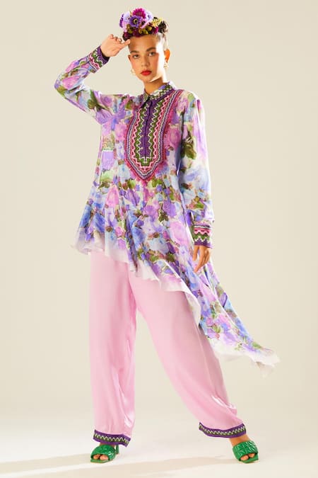 Rajdeep Ranawat Bijli Silk Floral Print Shirt 