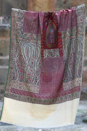 Buy Dusala Multi Color Hand Ek Rurkha Handwoven Paisley Patch Work Kani Jamawar Shawl at Aza Fashions Buy_Dusala_Multi Color Hand Ek Rurkha Handwoven Paisley Patch Work Kani Jamawar Shawl_at_Aza_Fashions