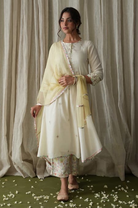 Kanika Sharma Embroidered Kurta Printed Palazzo Set 