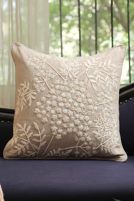 Grey floral cushion clearance covers