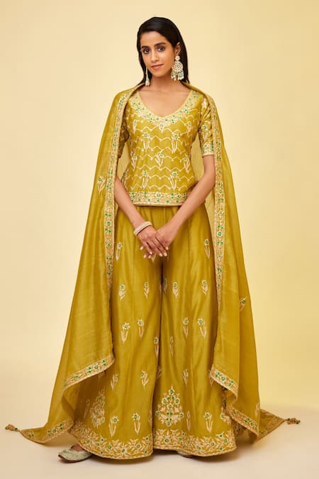 Shyam Narayan Prasad Gota Embroidered Sharara Set 