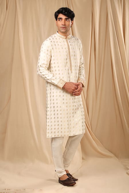 Masaba Ivory Raw Silk Printed Wallflower Kurta 