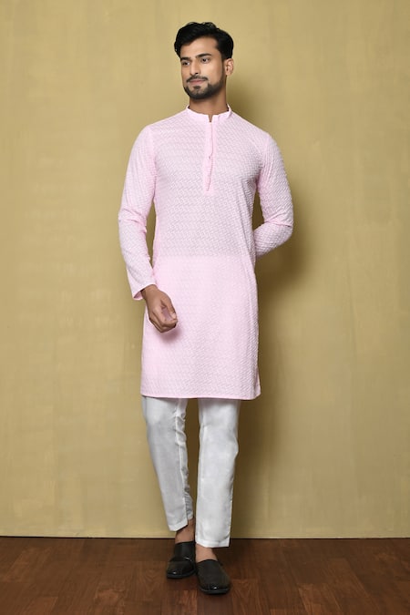 Aryavir Malhotra Thread Embroidered Kurta & Pant Set 