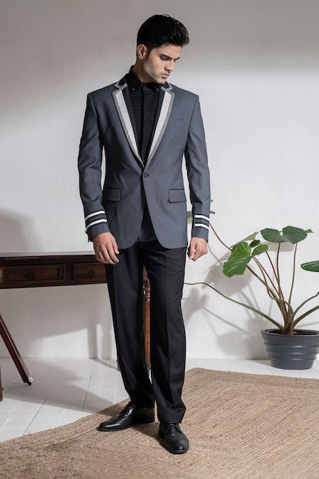Men Fashion Double Breasted Dress Two Piece Set Suit Blazers Jacket Pants Coat  Trousers at Amazon Men's Clothing store