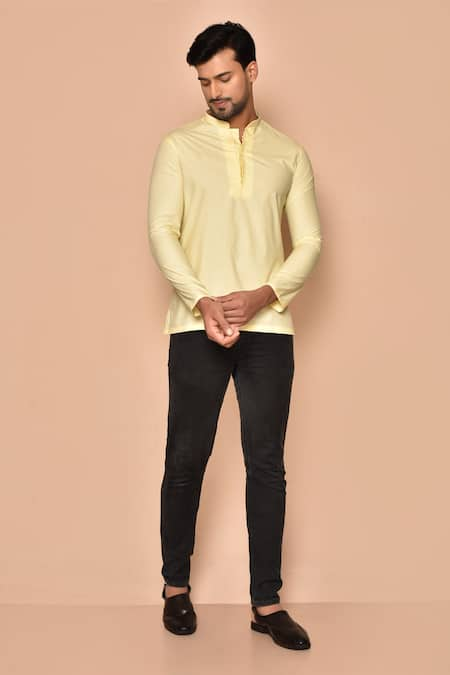 Aryavir Malhotra Full Sleeve Short Kurta 