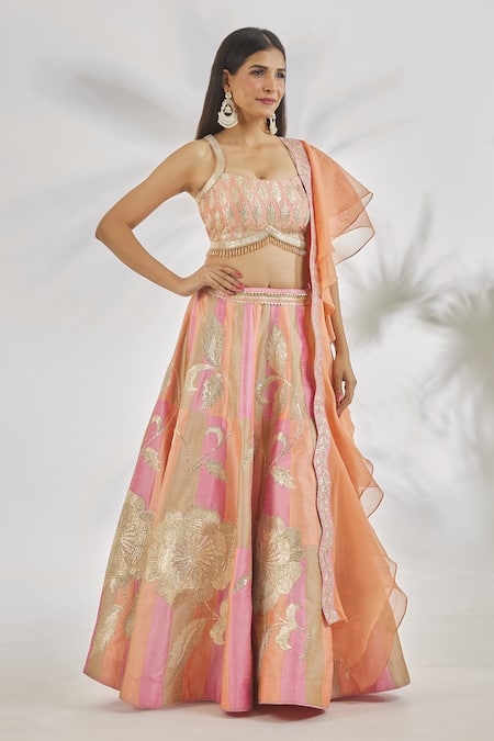 Vandana Sethi Gota Patti Embroidered Lehenga Set 