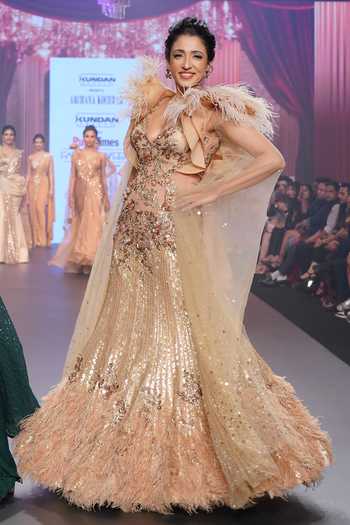 green emerald velvet dress Gold Net Embroidered Sequin One-shoulder Floral Cutwork Gown  Mireya Sanya