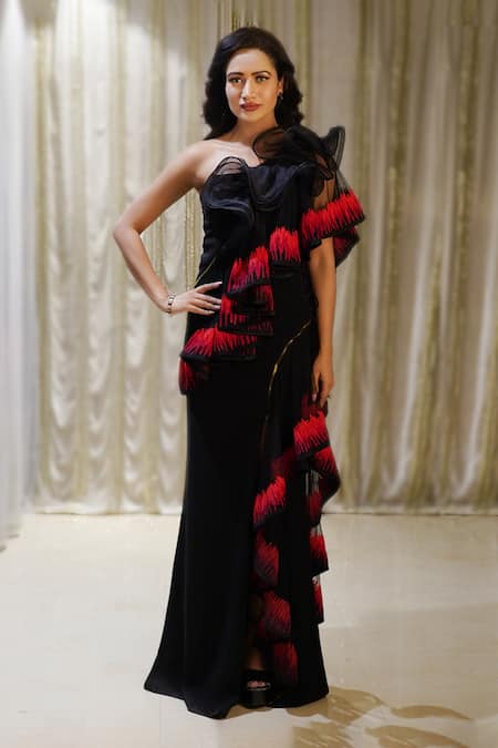 Archana Kochhar Cosmic Fireburst Embroidered Frill Gown 