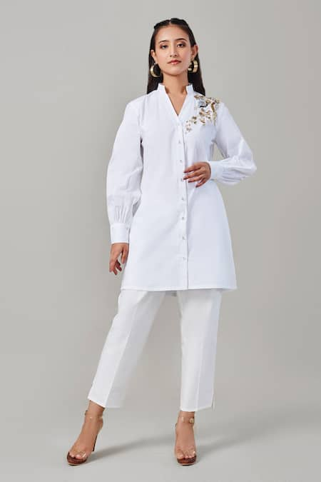 Ek Dhaaga Button Down Puff Sleeve Long Shirt 