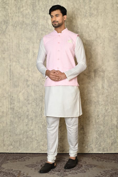 Pink and white online kurta pajama