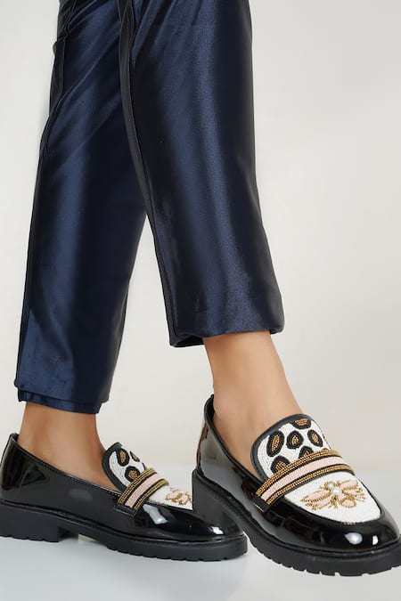 Sole House Queen Bee Embroidered Loafers 