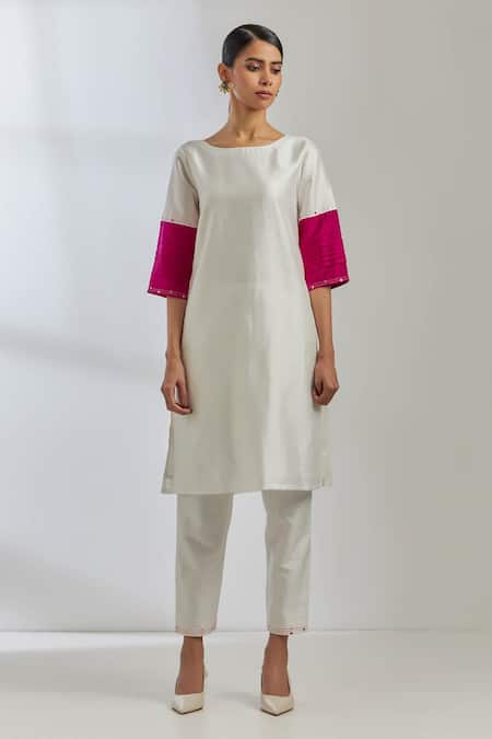 The Indian Cause Jenifer Raw Silk Kurta & Pant Set 