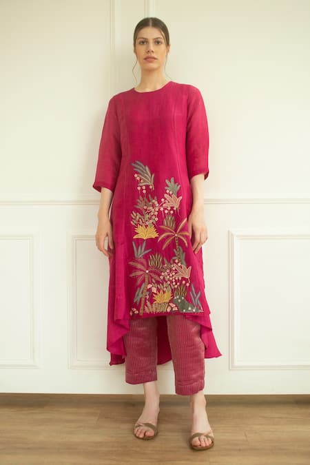 Oja Applique Embroidered Tunic & Pant Set 